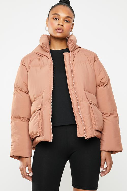 Hooded ultimate padded jacket - dirty pink