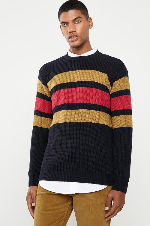 Stripe chunky pullover knit - multi