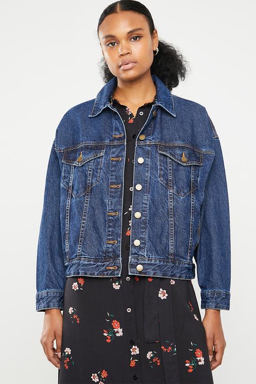 Oversized denim jacket - blue