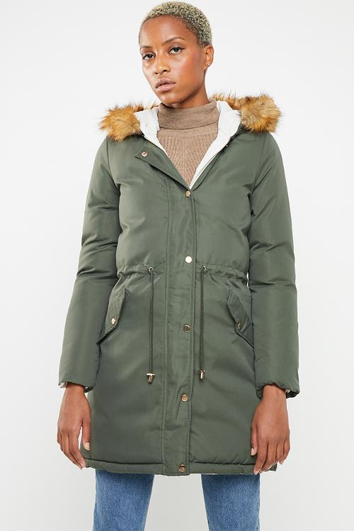 Padded reversible jacket  - khaki & neutral