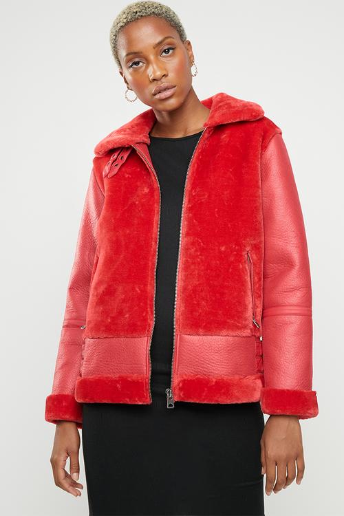 Fur short ultimate aviator - red