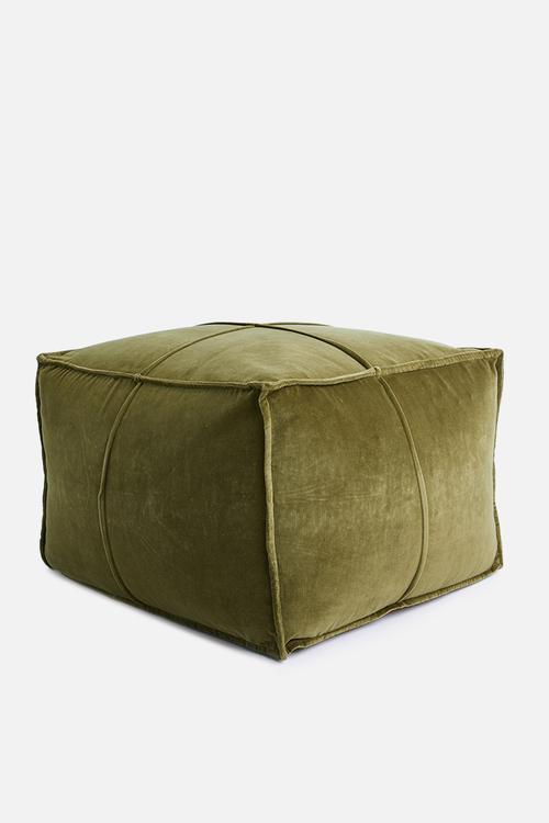 Venice velvet ottoman - green