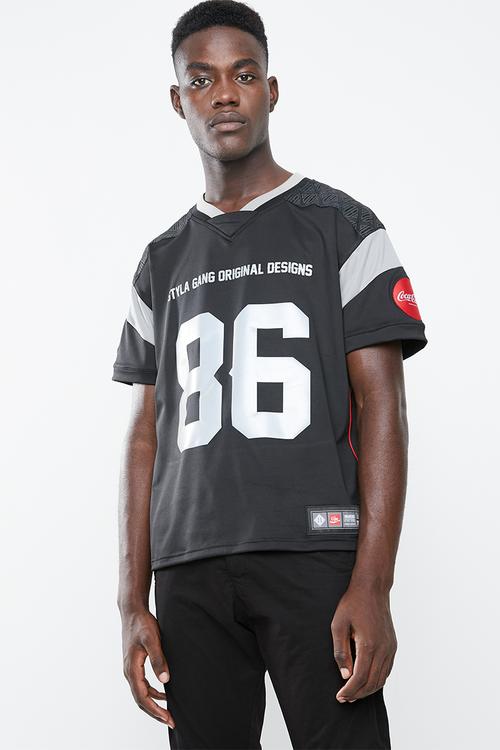 Coke Threds X Sgod oversize soccer tee - black/grey