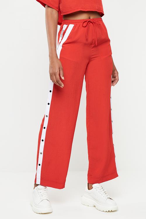 Coke Threds X Maylee silky full length pants - red/white