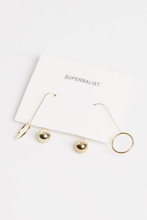 Shanina hoop drop  earrings - gold