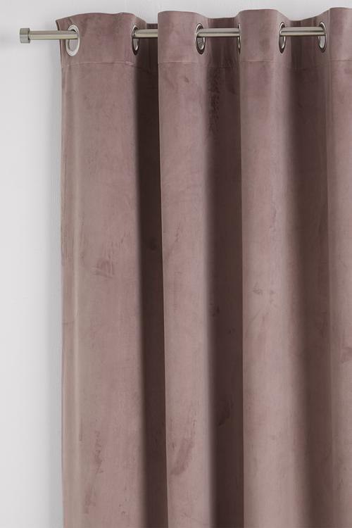 Velvet eyelet curtain 2 pack - rose
