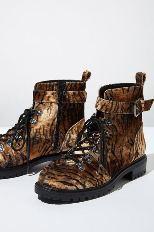 Hariette combat boot - brown & black