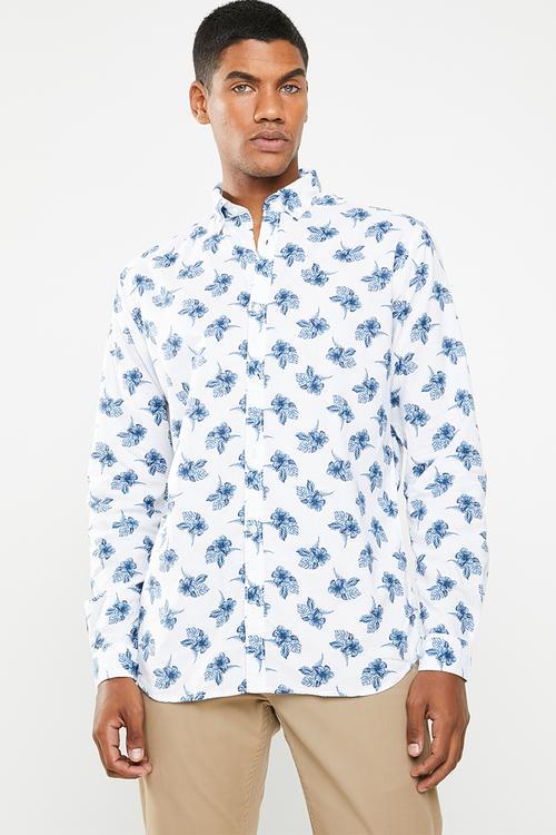 Summer Adam printed long sleeve shirt - white