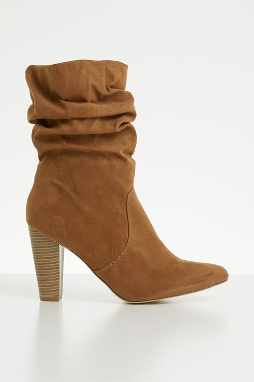Faux suede boot - brown