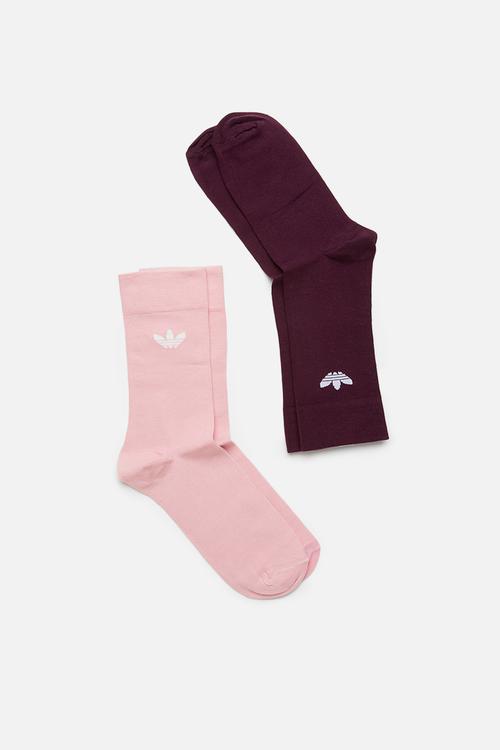 Solid crew socks 2 pack - pink & burgundy