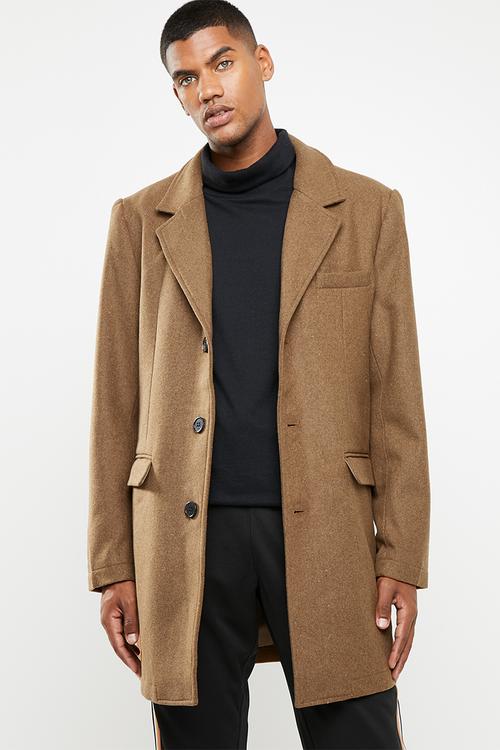Plain overcoat - brown