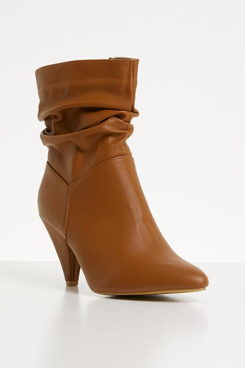 Kitten heel boot - tan
