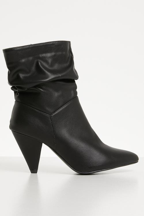 Kitten heel boot - black