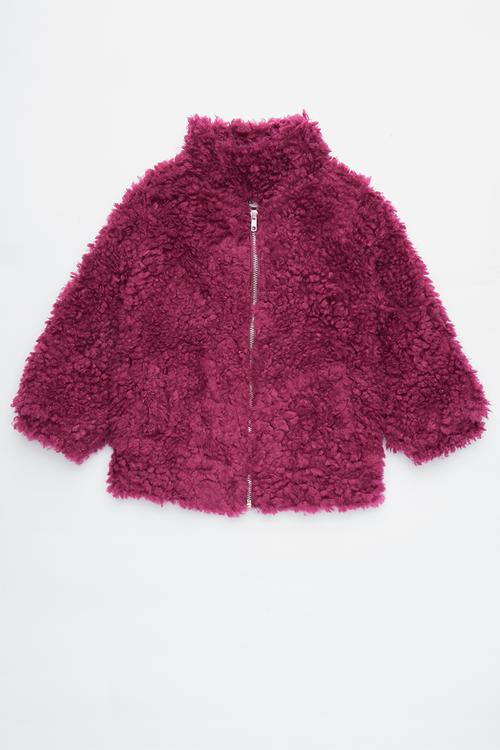 Tash teddy slouch jacket - purple