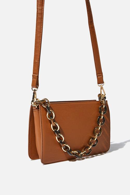 In chains cross body bag - tan