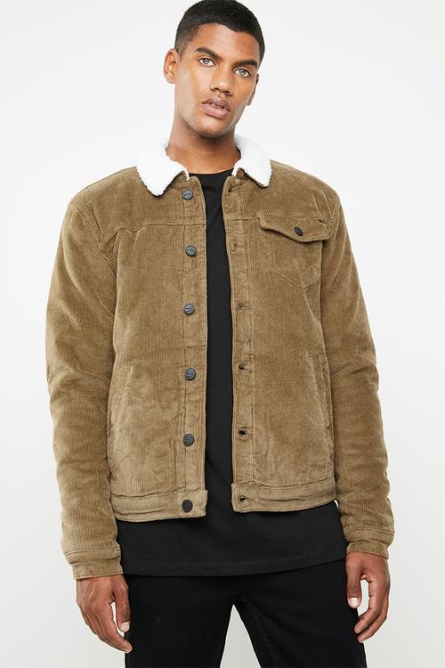 Corduroy teddy jacket - brown 