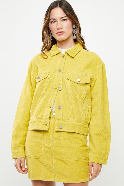 Cord trucker jacket - yellow