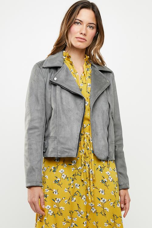 Olivia suedette biker - grey