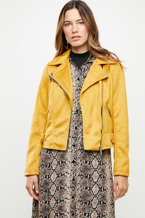 Olivia suedette biker - yellow