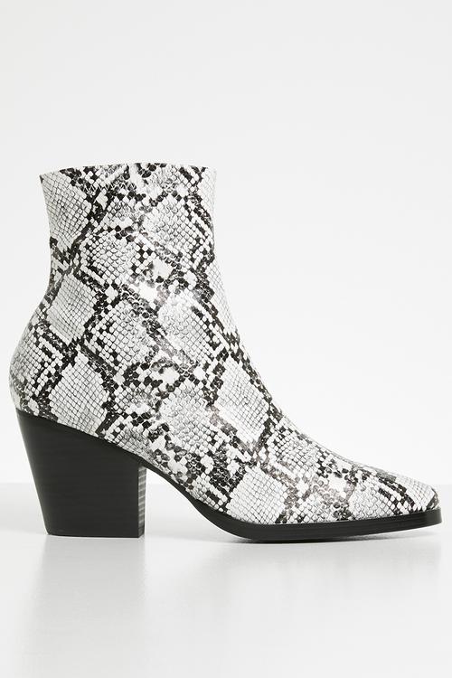 Faux leather ankle boot - mono snake pu