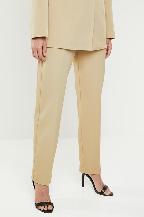 Structured wide leg trouser - neutral