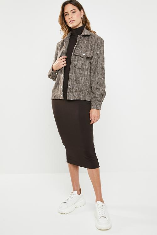 Textured jacket - brown