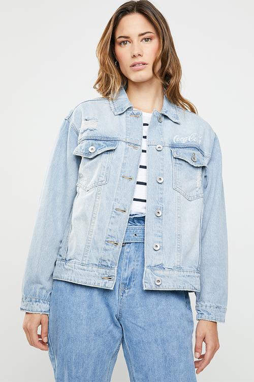 New boyfriend fashion denim jacket - blue