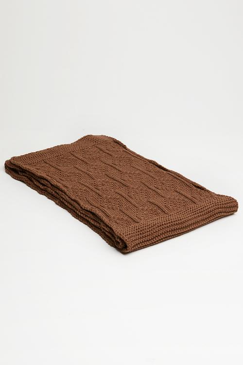 Chunky knit scarf - brown 