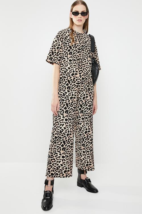 Animal boxy top - brown & black