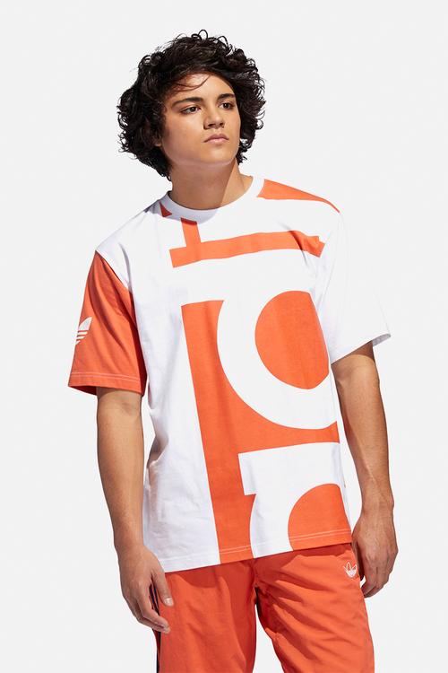 Big Adi short Sleeve crew tee - orange & white 