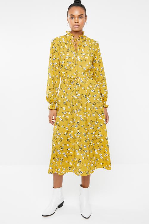 Peasant dress - yellow 
