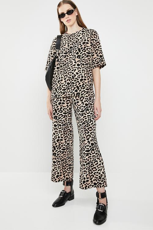 Animal print culottes - black & brown