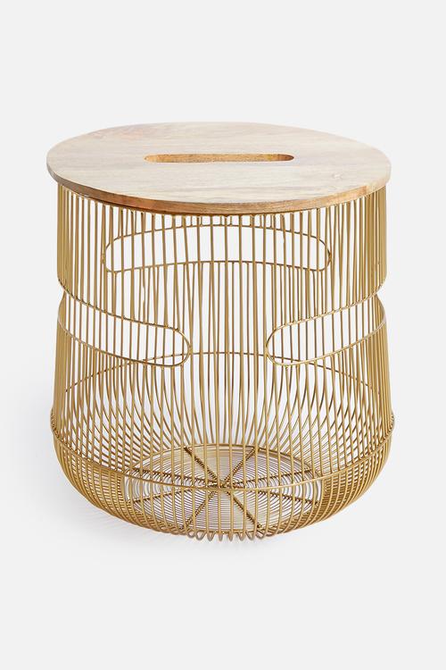 Rae storage table - gold/wood