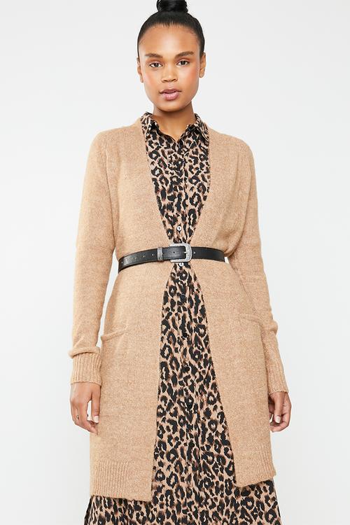 Mid length coatigan - beige