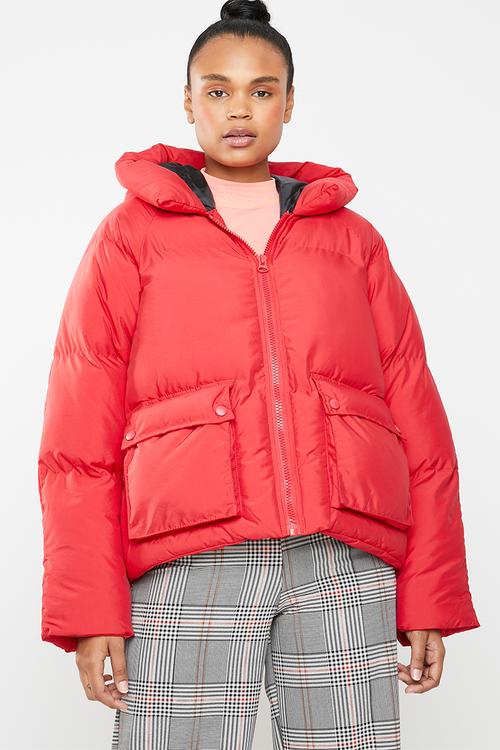 Hooded ultimate puffer jacket - red