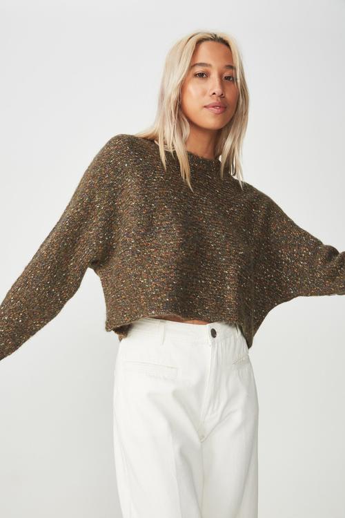 Jeri batwing pullover - khaki 