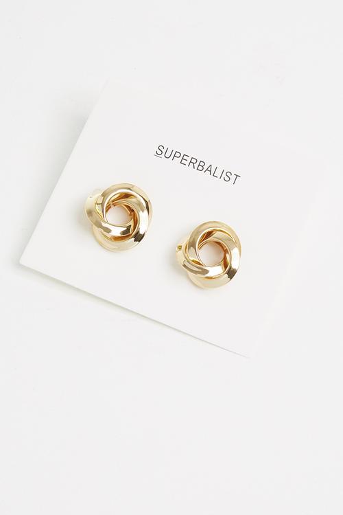 Angelique twirl circle earrings - gold