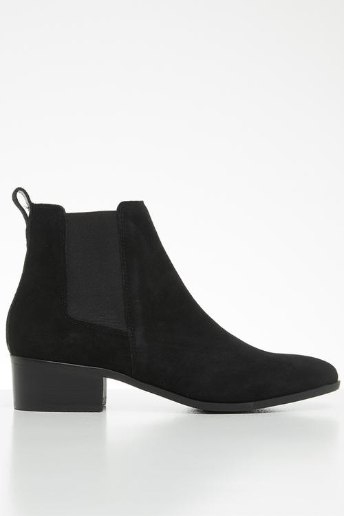 Dover faux suede chelsea boot - black