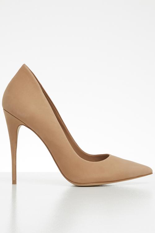 Suede slip-on stiletto heel - beige