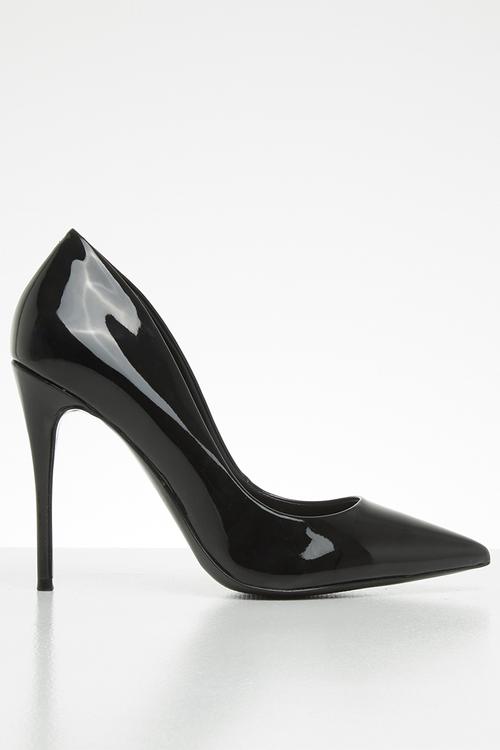 Slip-on stiletto heel pump - black
