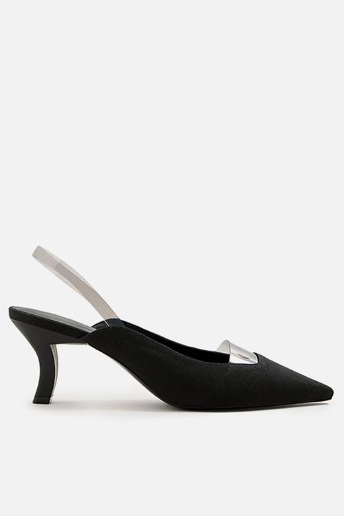 Vinyl detail heel - black