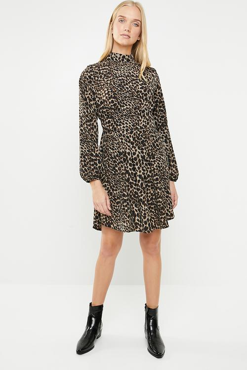 Leopard print dress - brown animal 
