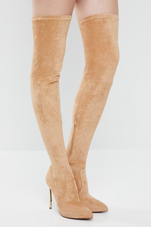 Thigh high boot  - brown
