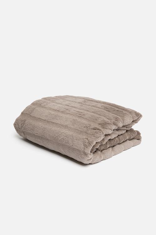 Mink faux fur throw - mauve