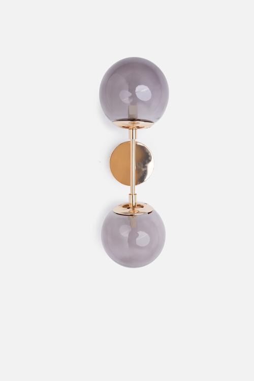 Zola wall lamp - brass/smoke