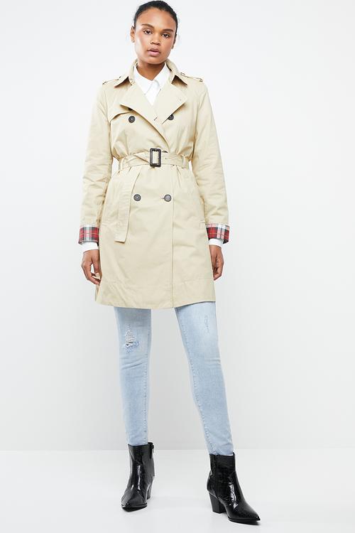 Double breast trench - cream