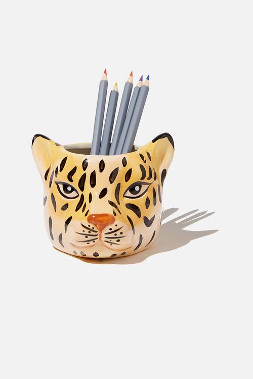 Pen holder - orange & black 