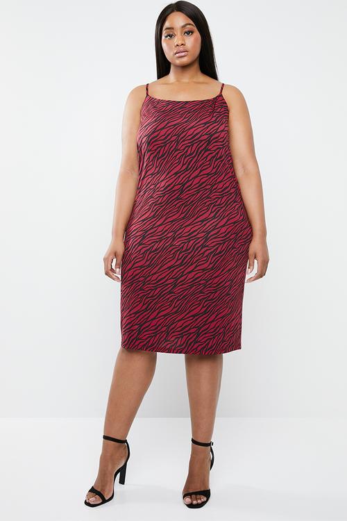 Slip dress - red & black