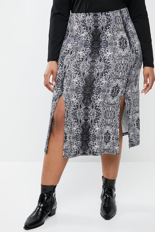 Side slit a-line skirt - multi 