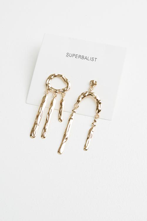 Poppy mismatched earrings - gold
